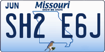 MO license plate SH2E6J