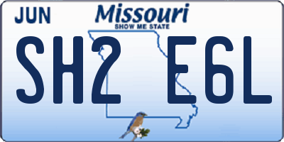 MO license plate SH2E6L