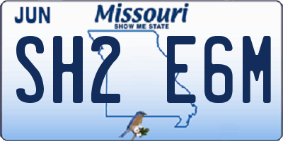 MO license plate SH2E6M