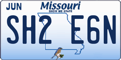 MO license plate SH2E6N