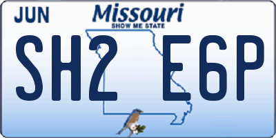 MO license plate SH2E6P