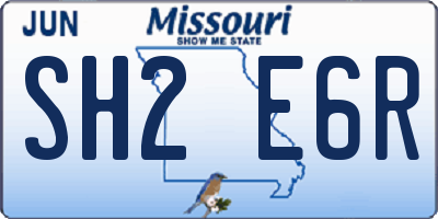 MO license plate SH2E6R