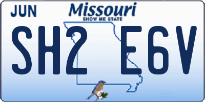 MO license plate SH2E6V