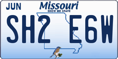 MO license plate SH2E6W