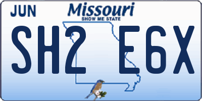 MO license plate SH2E6X