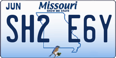 MO license plate SH2E6Y