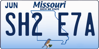 MO license plate SH2E7A
