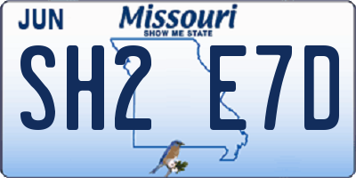 MO license plate SH2E7D