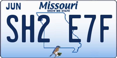 MO license plate SH2E7F