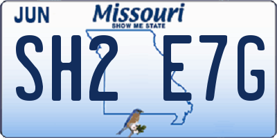MO license plate SH2E7G