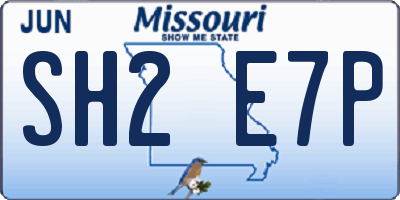 MO license plate SH2E7P