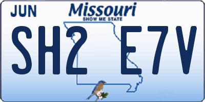 MO license plate SH2E7V