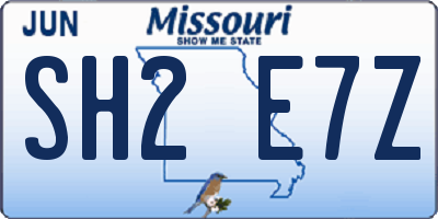 MO license plate SH2E7Z
