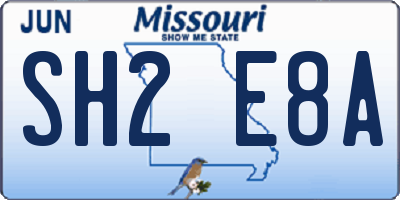 MO license plate SH2E8A
