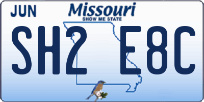 MO license plate SH2E8C
