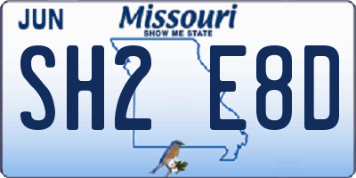 MO license plate SH2E8D