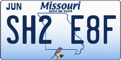 MO license plate SH2E8F