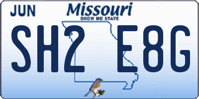 MO license plate SH2E8G