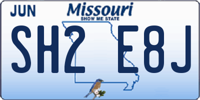 MO license plate SH2E8J