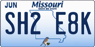 MO license plate SH2E8K