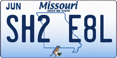 MO license plate SH2E8L