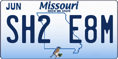 MO license plate SH2E8M