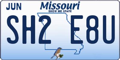 MO license plate SH2E8U