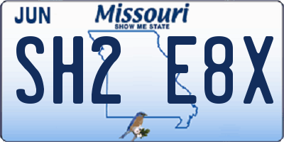 MO license plate SH2E8X