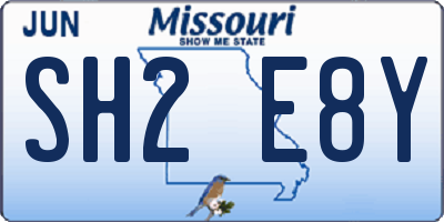 MO license plate SH2E8Y