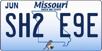 MO license plate SH2E9E