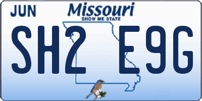 MO license plate SH2E9G