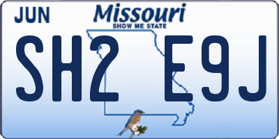 MO license plate SH2E9J