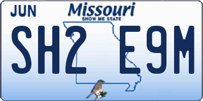 MO license plate SH2E9M