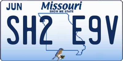 MO license plate SH2E9V