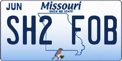 MO license plate SH2F0B