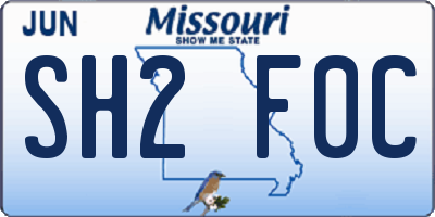 MO license plate SH2F0C