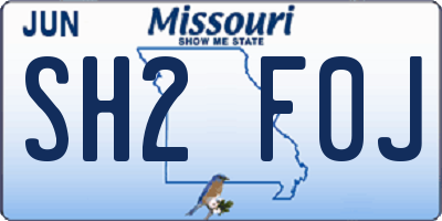 MO license plate SH2F0J