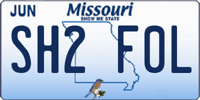 MO license plate SH2F0L