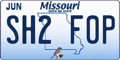 MO license plate SH2F0P