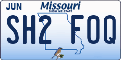 MO license plate SH2F0Q