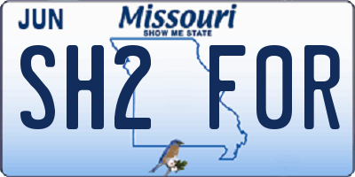 MO license plate SH2F0R