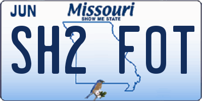 MO license plate SH2F0T