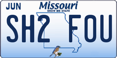 MO license plate SH2F0U
