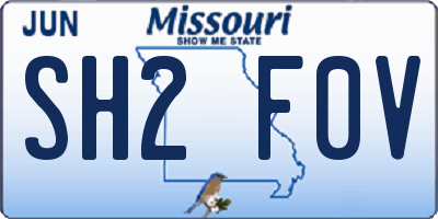 MO license plate SH2F0V