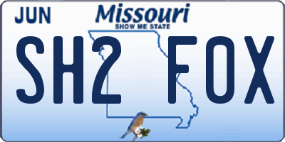 MO license plate SH2F0X