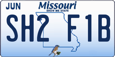 MO license plate SH2F1B