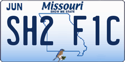 MO license plate SH2F1C