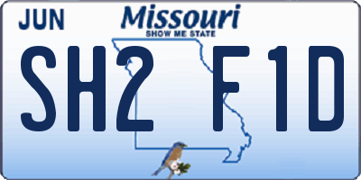 MO license plate SH2F1D