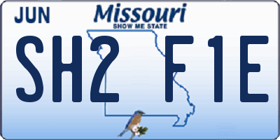 MO license plate SH2F1E