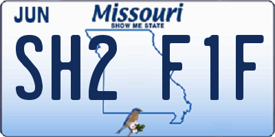 MO license plate SH2F1F